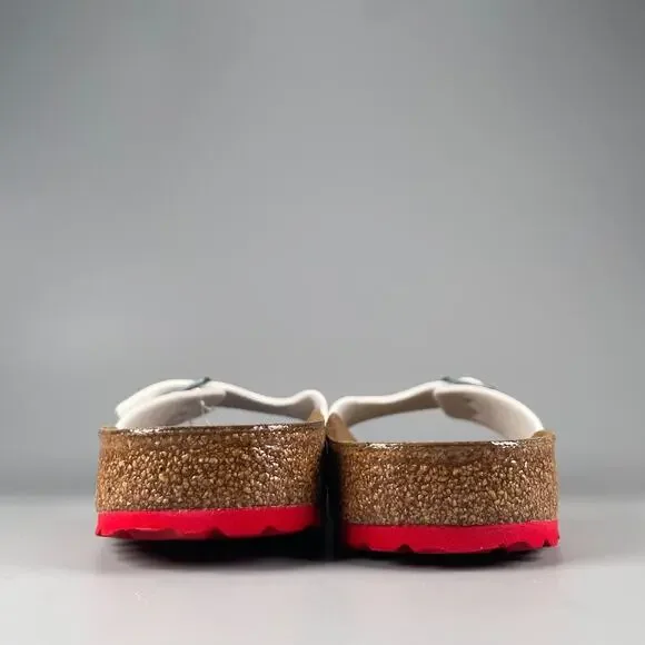 Birkenstock Madrid Men's EU 43 US 10 White Patent Leather Slip On Sandals Casual - Picture 3 of 9